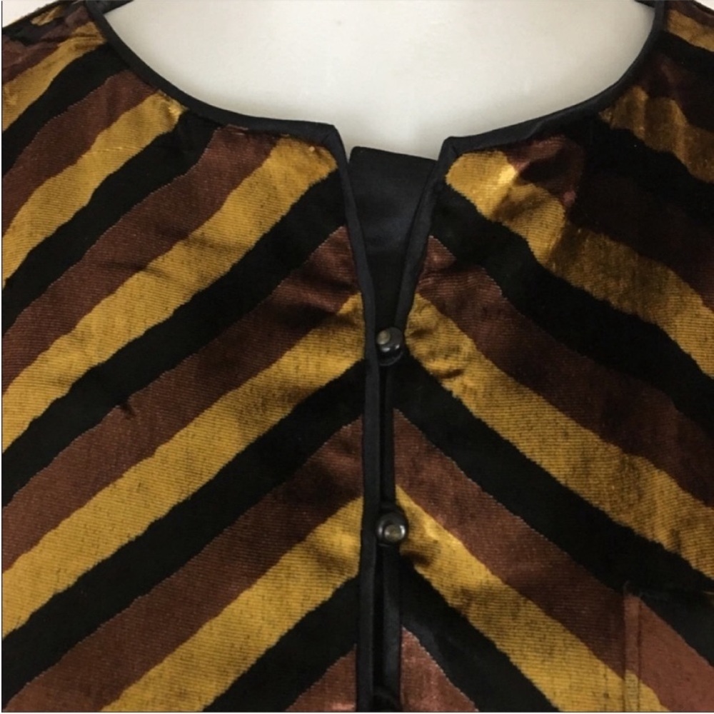 Marc Marc Jacobs SAMPLE Velvet Dress Women’s S Chevron Short Sleeve Crew Neck - Picture 3 of 9